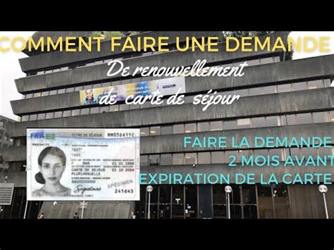 tuto comment faire une demande de renouvellement de carte de sejour