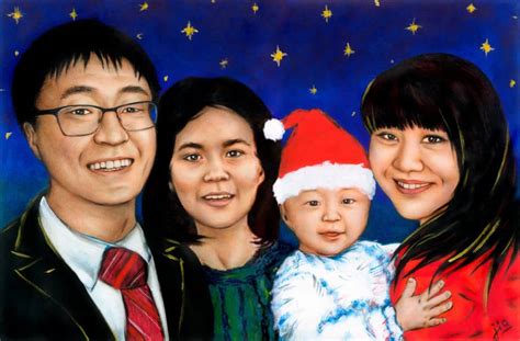 Картина «Семейный портрет» Бумага, Масло 2020 г.