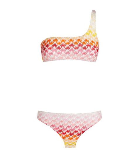 Missoni One Shoulder Bikini Multi Editorialist