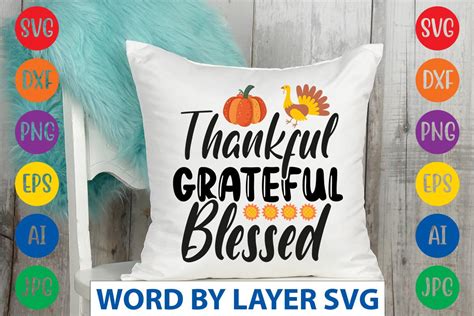 Thankful Grateful Blessed SVG CUT FILE Graphic By Svgdesigncreator