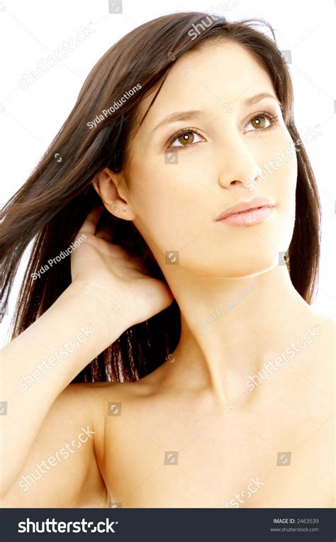 Portrait Lovely Topless Brunette Looking Stock Photo 2463539 Shutterstock