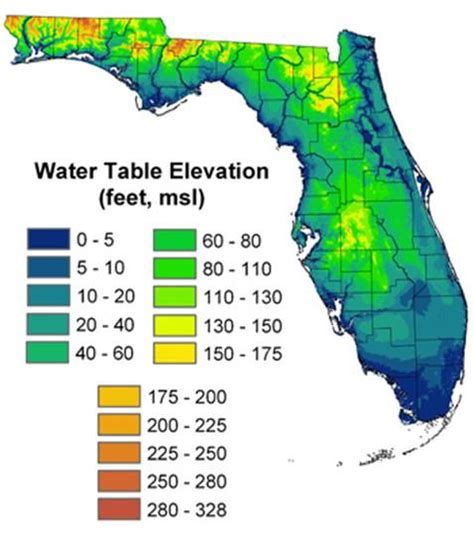 Florida Elevation Chart Map Of Florida Geology Florida