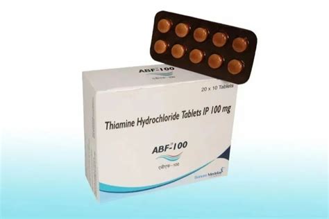 Thiamine Hydrochloride 100 Mg Tablet, 10 X 10 at ₹ 142.45/stripe in ...