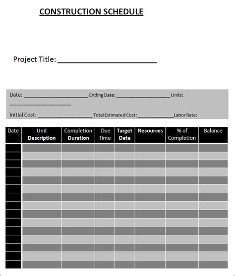 21+FREE Construction Schedule Templates - Word, PDF, Excel, Google Docs