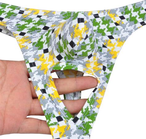 Novelty Men Pouch Thong Isolation Underwear Nuts Out String Spandex T Back Bikini Pants Mus