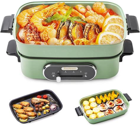 Amazon Joydeem In Electric Hot Pot Multi Use Shabu Shabu Pot With Grill Pan Steamer