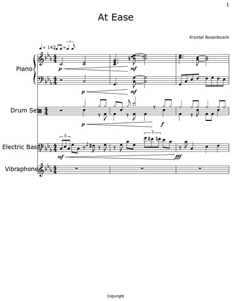 At Ease Sheet Music For Piano Drum Set Electric Bass Vibraphone