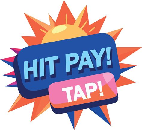 Hit pay and tap pay typography, flat sticker 53545982 Vector Art at