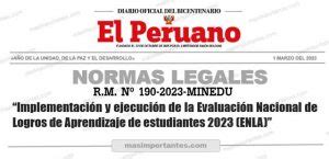 Cronograma de Evaluación Nacional de Logros de Aprendizaje MINEDU 2025