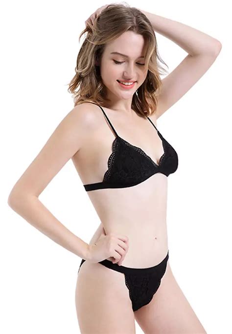 Buy LYCKA LKS2047 LYCKA Lady Sexy Bra And Panty Lingerie Set Black 2023