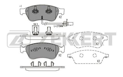 BS-2928 ZEKKERT Brake pad set Front Axle, with integrated wear sensor ...