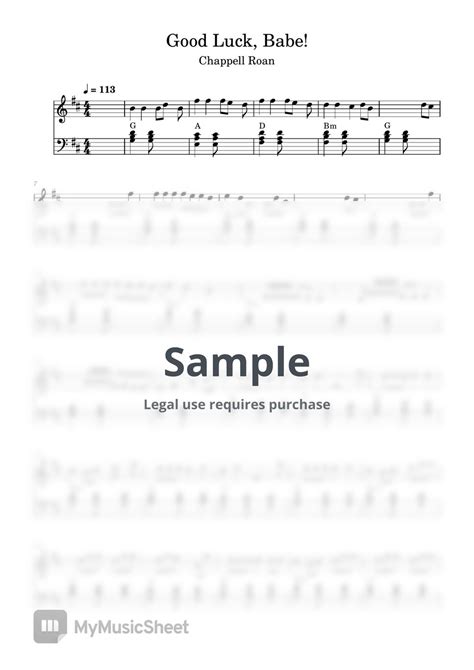 Chappell Roan Good Luck Babe Sheet Music By Will Adagio