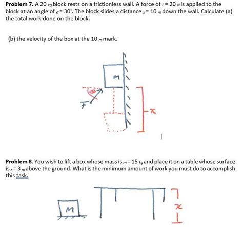 Solved Problem 7. A 20 kg block rests on a frictionless | Chegg.com 
