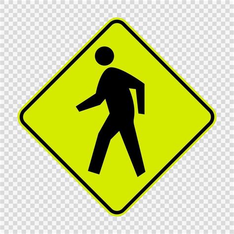 pedestrian crossing sign  transparent background  vector art