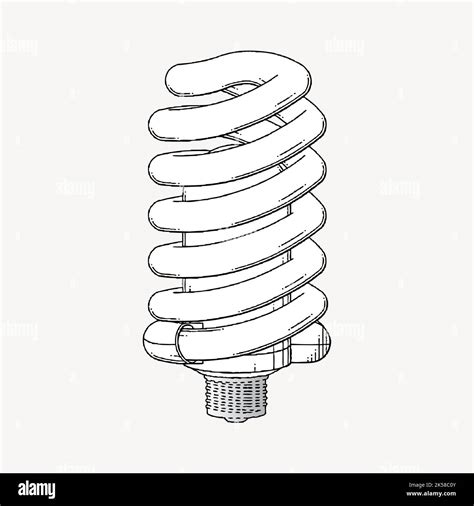 Fluorescent Bulb Clipart Vintage Illustration Vector Stock Vector