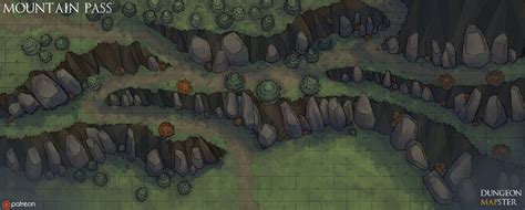 Mountain Pass - An Outdoor Battlemap : dndmaps
