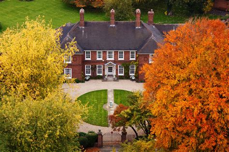 mansion  autumn trees image  stock photo public domain