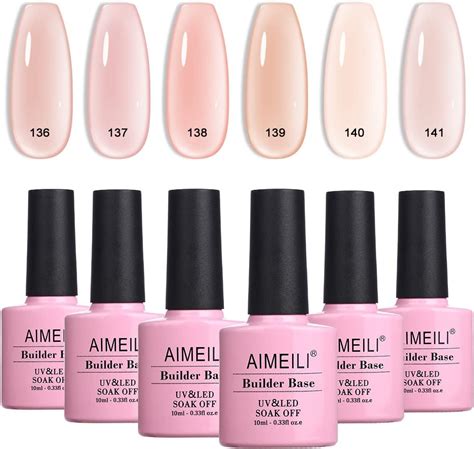 Aimeili En Builder Base Gel Set Couleurs Naturel Nude Rose Gel