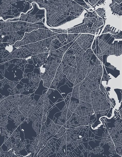 Mapa De La Ciudad De Boston Los E E U U Stock de ilustración