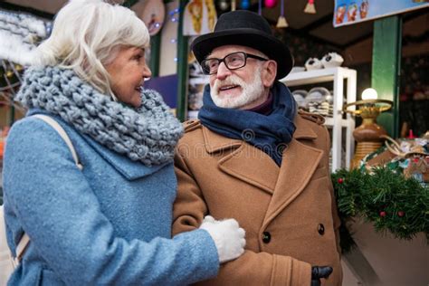 Glad Mature Couple Dating In City Stock Image Image Of Adult Male 109629539