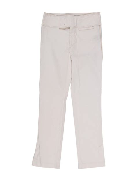 Ivory Isabel Marant High Rise Straight Leg Pants With Contrast