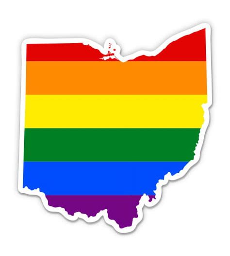 Ohio Gay Flag State Shape Rainbow Pride Lgbt Vinyl Sticker For Car Laptop I Pad