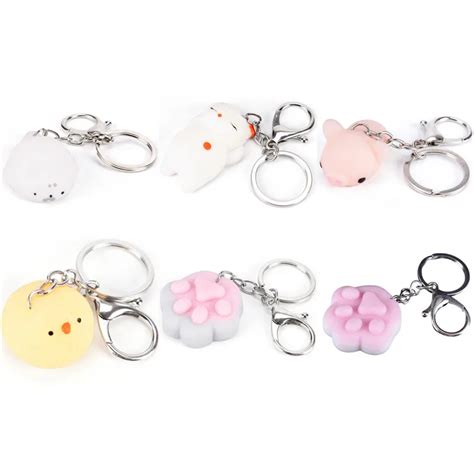 Newest Fashion 1PC Squeeze Funny Soft Keychain Key Ring Toys Bag ...