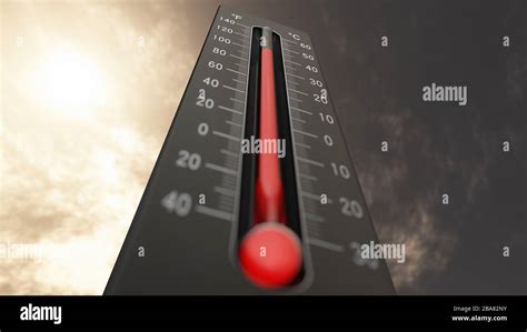 Thermometer Fahrenheit Celsius Heat Illustration Concept of climate ...