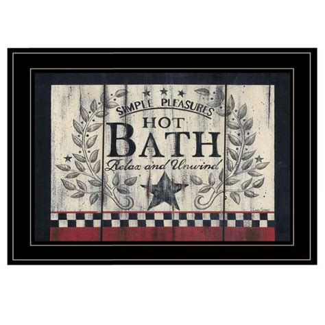 HomeRoots Charlie Hot Bath Piece Framed Wall Art In X In The Home Depot
