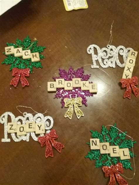 Scrabble Christmas Ornaments Scrabble Christmas Christmas Ornament Crafts