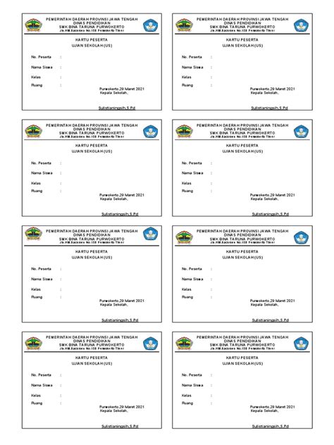 Contoh Kartu Peserta Pdf