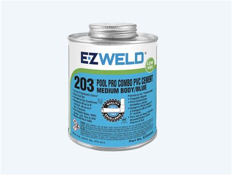 EZ Weld Pool Pro Combo Pvc Cement Medium Body Blue 16oz 473ml Wongs