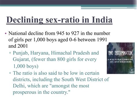 Declining Sex Ratio In India Pptx