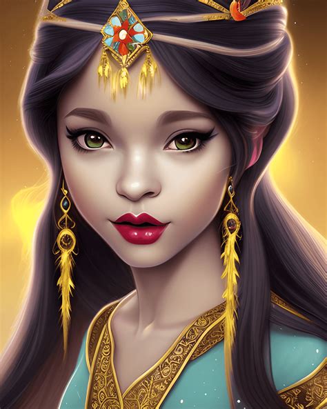 Beautiful Cute Jasmine Princess From Aladdin Sticker · Creative Fabrica