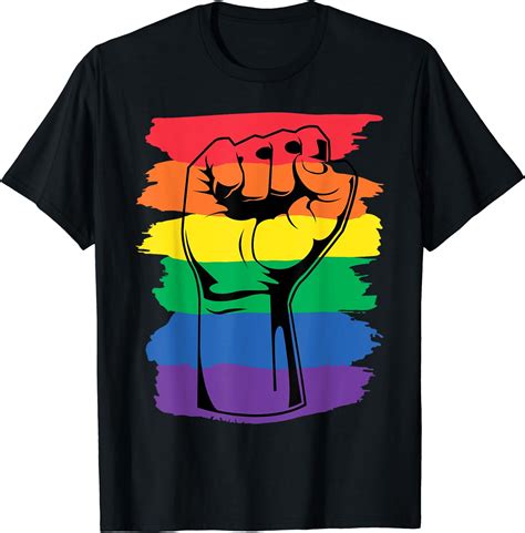 Pride Month Merch LGBT Rainbow Fist LGBTQ Gay Pride T Shirt Walmart