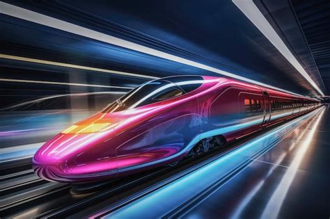 Premium AI Image | Futuristic highspeed hyperloop train