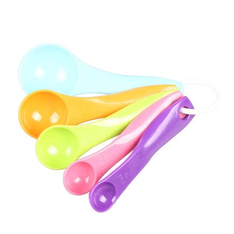 5 in 1 Colorful Plastic Measuring Spoons Set Kitchen Baking Tools cooking tools measuring tool ...