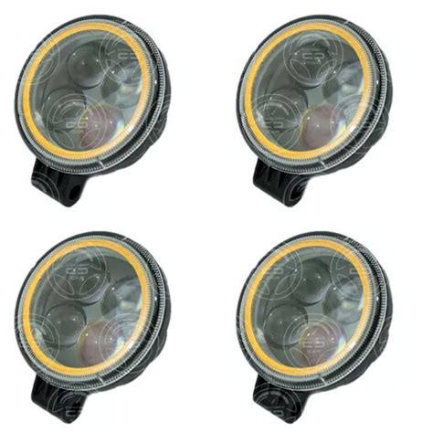 Faros Estrobos Leds Redondo Lupa Ojo Angel Ambar Env O Gratis