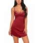 Women S Stain Nightgown Sexy Lingerie Lace Chemises Slip Sleepwear Wine Red CU187SWK8Z5