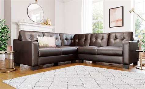 Belmont Brown Leather Corner Sofa Furniture Choice