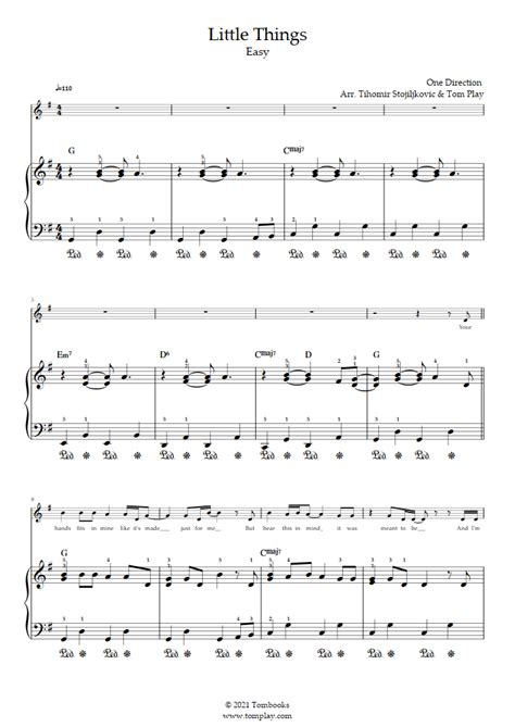 Little Things (Easy Level, Solo Piano) (One Direction) - Piano Sheet Music