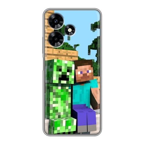 Дизайнерский силиконовый чехол для Infinix Hot 30 Майнкрафт скример обнимашки купить с
