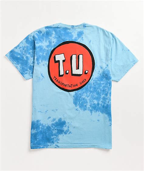 Transportation Unit Classic Logo Blue Tie Dye T Shirt