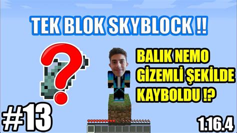 TEK BLOK SKYBLOCK Minecraft Balık nemo gizemli şekilde kayboldu