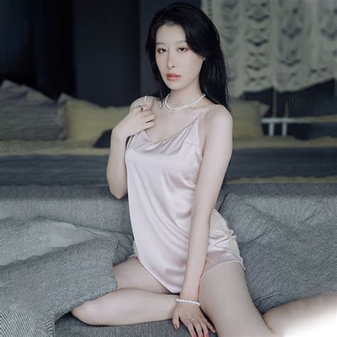 Silk Satin Lace Sexy Lingerie Babydoll Backless Crossback Sexy Sleepdress Shopee Malaysia