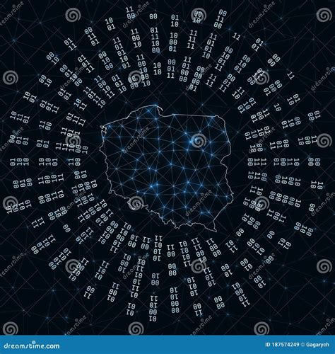 Poland digital map. stock vector. Illustration of fractal - 187574249