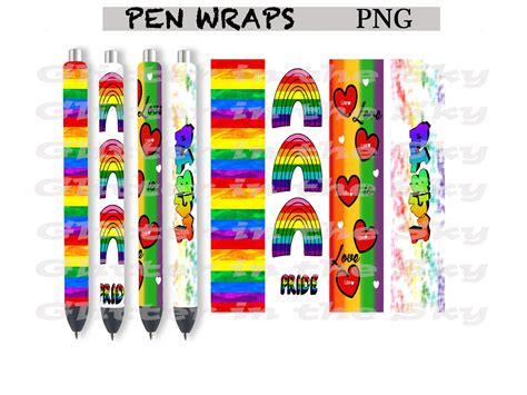 Pride Pen Wraps Lgbtq Pen Wraps Lgbt Pen Wraps Rainbow Pen Etsy