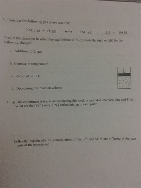 Solved 3 Consider The Following Gas Phase Reaction 2S02 Chegg