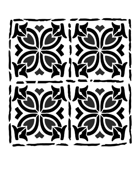 Spanish Tiles 1 Stencil 12x12