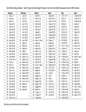 Bible Reading Calendar 201…